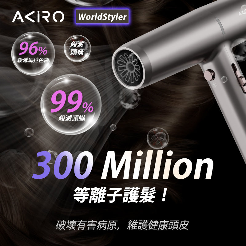 Akiro WorldStyler 全球電壓高速護髮風筒 - 日本/台灣適用!