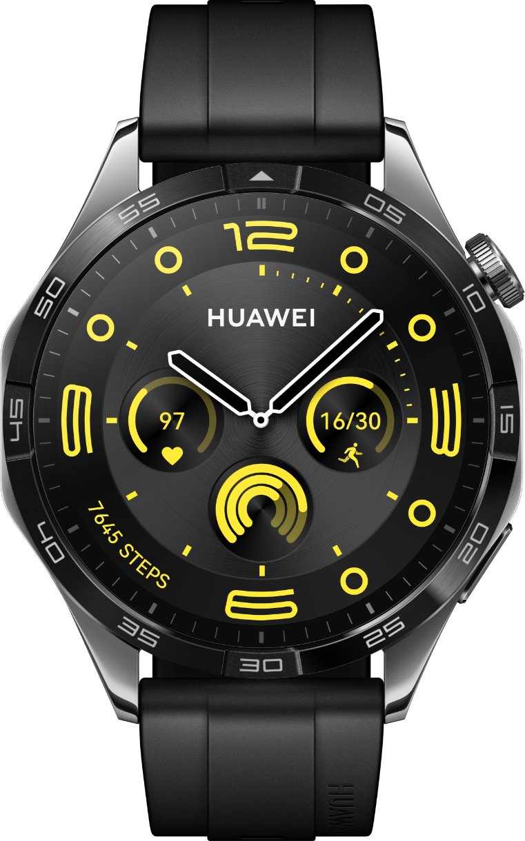 Huawei Watch GT 4 46mm 智能手錶 - 黑色氟橡膠錶帶