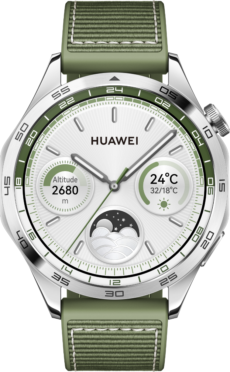 Huawei Watch GT 4 46mm 智能手錶 - 黑色氟橡膠錶帶